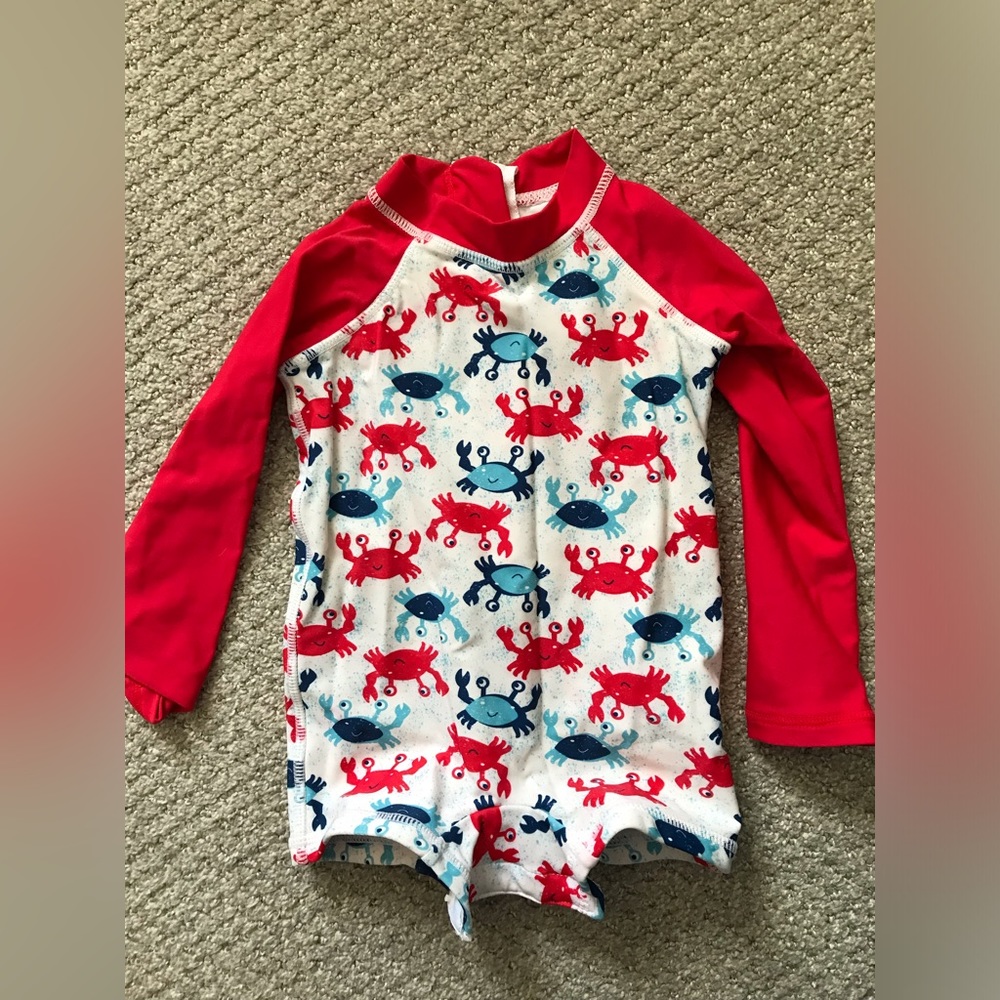 5/$15 Wave Zone Baby Red Crab Swimsuit
